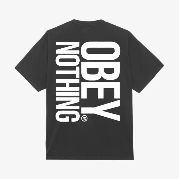 오베이 티셔츠  NOTHING HEAVYWEIGHT T-SHIRT VINTAGE BLACK  OBEY
