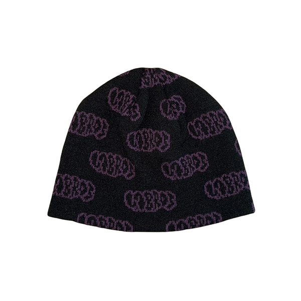 라브로스 비니  Bubble Logo Jacquard Beanie (Black/Purple)  LABROS