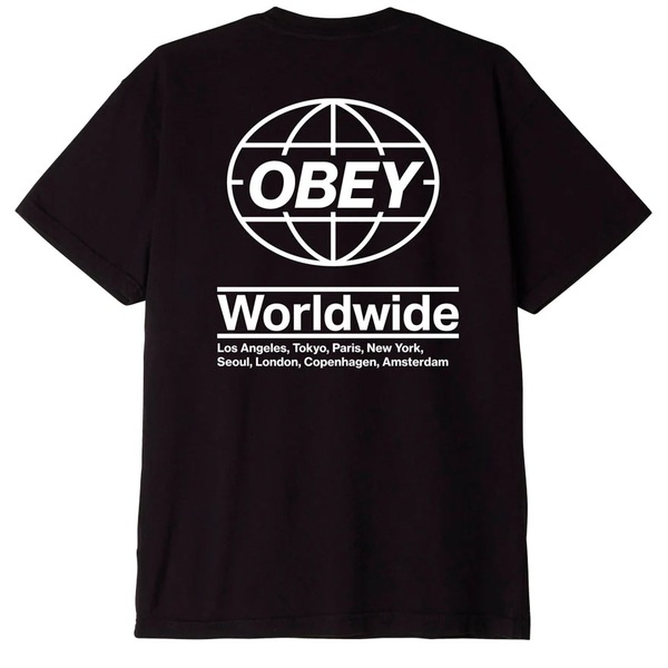 오베이 티셔츠  OBEY GLOBAL BLACK  OBEY