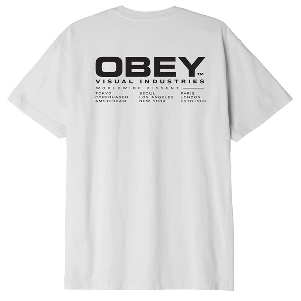 오베이 티셔츠  OBEY WORLD WIDE DISSENT WHITE  OBEY